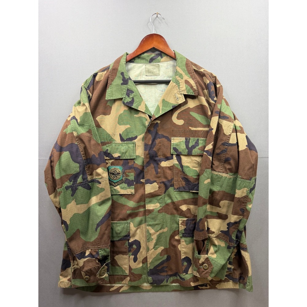 US Military BDU Field Jacket Mens Woodland Camo Air Mobility Command XL Regular